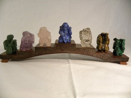 An Oriental set Of Six Hardstone Carved Figures