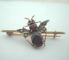 Victorian Garnet Bug Brooch