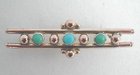 9 ct Gold & Turquoise Bar Brooch