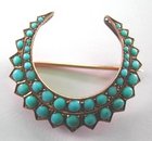 Victorian Turquoise Crescent Brooch