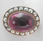 Gold, Amethyst and Pearl Brooch