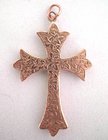 9 ct Gold Engraved Cross