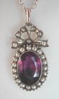 Silver Pearl and Amethyst Pendant