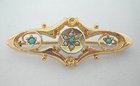 9 ct Gold and Turquoise Brooch