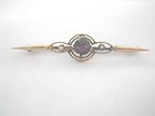 9 ct Gold Amethyst and Pearl Brooch