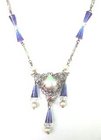 Pearl and Blue Glass Necklace