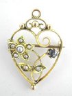 Edwardian Sapphire Heart Brooch