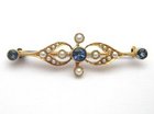 Sapphire and Pearl Brooch