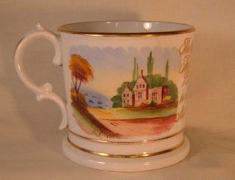 English Porcelain Scenic/Motto Mug