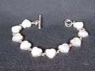 Silver (.925) and Mother of Pearl Heart Bracelet