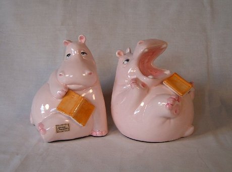 A Pair of Fitz & Floyd Hippo Bookends