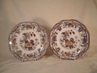 Pair of Davenport 9 inch Pearlware Plates - Nankin Pattern