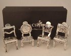 Four Orchid Silverplated Table Place/Name Card Holders - Chairs