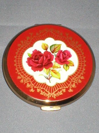 Red Rose Enamel Stratton Compact