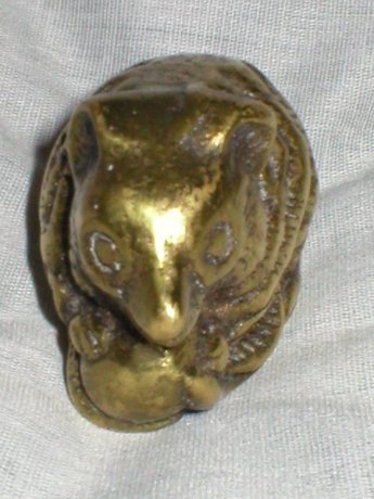 Solid Brass Vintage Peerage Mouse Paperweight