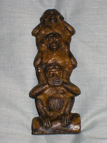 Africian Three Wise Monkeys Hand Carved Out Of Stone