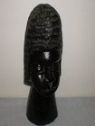 Hand Carved Mahagony Wood Bust Of African Woman
