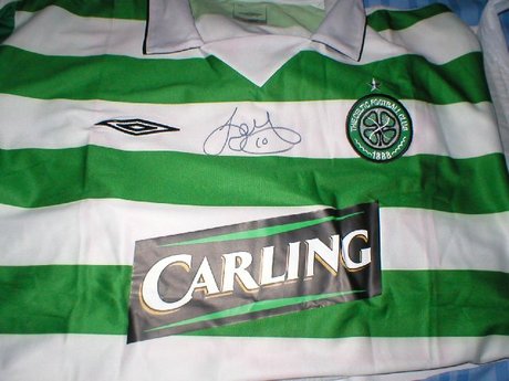John Hartson Signed Celtic Home Shirt