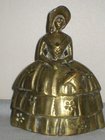 Very Large Solid Brass Vintage Lady Bell
