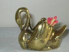Rare Vintage Solid Brass Swan Match Vesta