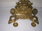 Solid Brass Double inkwell & Letter Rack Combined