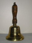 Vintage Brass Old School Bell With Wood Handle
