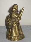 Solid Brass Lady Bell With Umbrella (Rare)