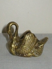 Rare Vintage Solid Brass Swan Receptacle