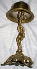 Antique Victorian Large Solid Brass Nude Hotel Bell