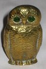 Solid Brass Owl Match Vesta