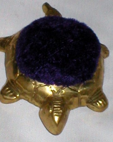 Solid Brass Turtle Pin Cushion