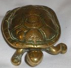 Solid Brass Antique Turtle Vesta