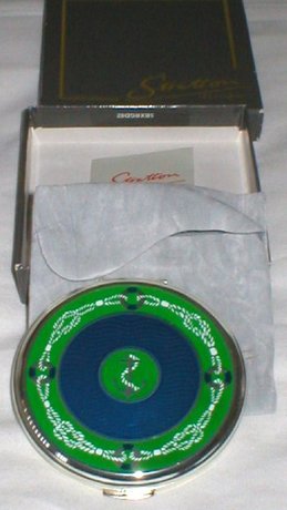 Vintage Stratton Enamel Compact Complete With Original Box
