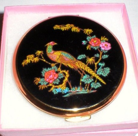 Vintage Pheasant Bird Enamel Stratton Compact