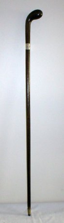 Vintage Solid Oak Golf Style Handle Walking Stick Hallmarked 