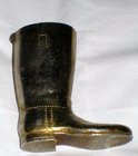 Heavy Vintage Solid Brass Boot Match Vesta