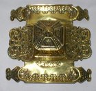 Victorian Solid Brass Decorated Inkwell With Ceramic Ink Pot