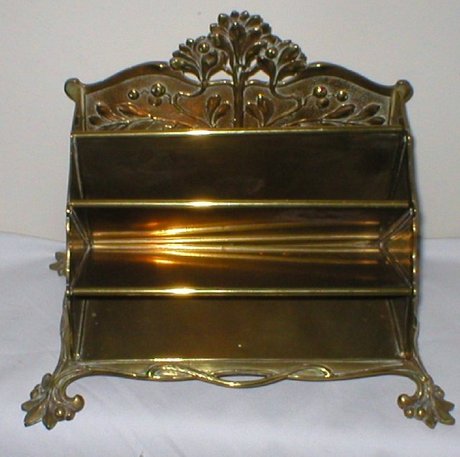 Solid Brass Heavy Late Victorian Letter Rack