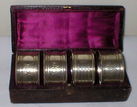 Antique Victorian Silver Plate Napkins Boxed