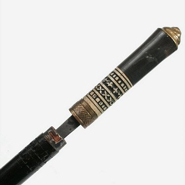 Antique Sword Stick/Cane Ebony & Ivory Collectable Item 1890