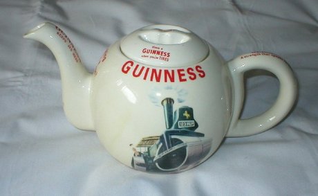 Vintage Guinness Carltonware Tea Pot Fully Illustrated Markings