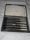 Mother of Pearl Handle Silver Plate Blade Butter Knives (Boxed)