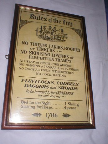 Vintage Rules Of The Inn Framed Wall Poster