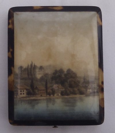 French Pictorial Tortoiseshell Card case c.1830